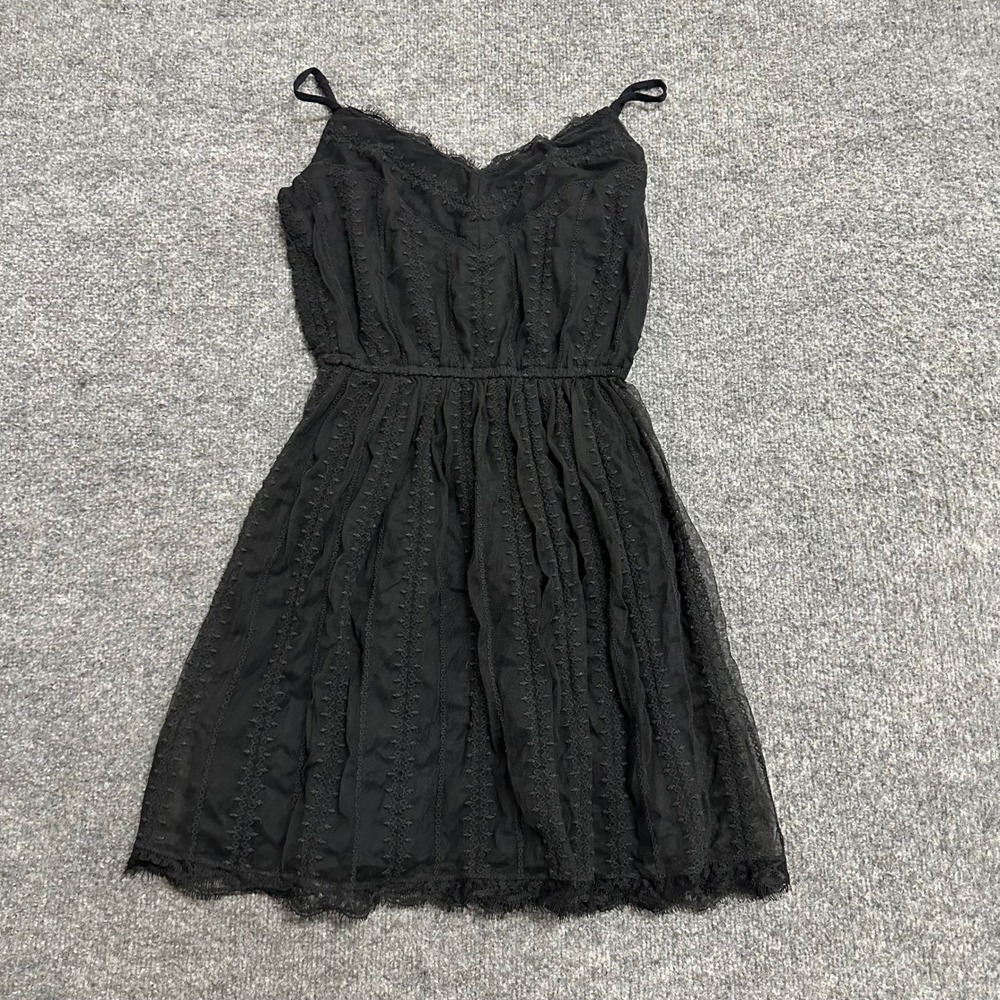 Abercrombie & Fitch Dress Womens Size S Black Lace Mini Fit Flare Cami Boho